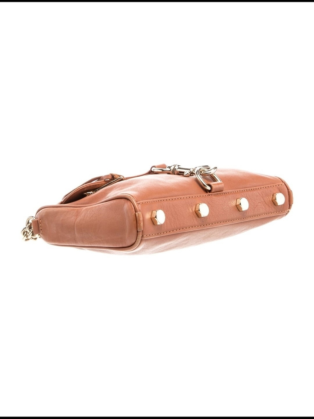 Rebecca Minkoff Tan Leather Shoulder Bag with Gold Studs